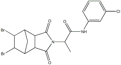 N-(3-chlorophenyl)-2-(8,9-dibromo-3,5-dioxo-4-azatricyclo[5.2.1.0~2,6~]dec-4-yl)propanamide Struktur