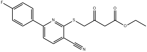 ethyl 4-{[3-cyano-6-(4-fluorophenyl)pyridin-2-yl]sulfanyl}-3-oxobutanoate Struktur