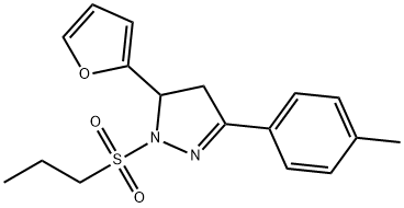 5-(2-furyl)-3-(4-methylphenyl)-1-(propylsulfonyl)-4,5-dihydro-1H-pyrazole Struktur