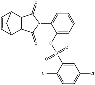 2-(3,5-dioxo-4-azatricyclo[5.2.1.0~2,6~]dec-8-en-4-yl)phenyl 2,5-dichlorobenzenesulfonate Struktur