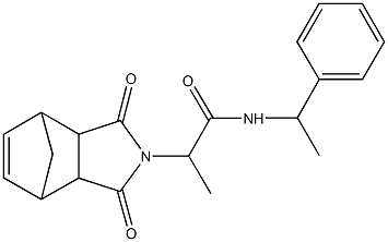 2-(3,5-dioxo-4-azatricyclo[5.2.1.0~2,6~]dec-8-en-4-yl)-N-(1-phenylethyl)propanamide Struktur