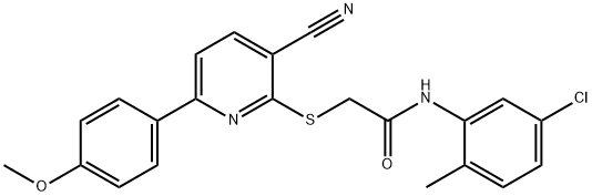 N-(5-chloro-2-methylphenyl)-2-{[3-cyano-6-(4-methoxyphenyl)pyridin-2-yl]sulfanyl}acetamide Struktur