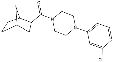 1-(bicyclo[2.2.1]hept-2-ylcarbonyl)-4-(3-chlorophenyl)piperazine Struktur