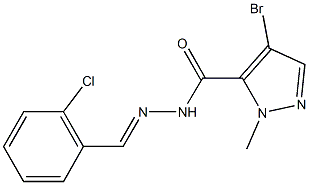 4-bromo-N'-(2-chlorobenzylidene)-1-methyl-1H-pyrazole-5-carbohydrazide Struktur