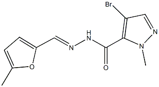 4-bromo-1-methyl-N'-[(5-methyl-2-furyl)methylene]-1H-pyrazole-5-carbohydrazide Struktur