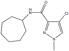 4-chloro-N-cycloheptyl-1-methyl-1H-pyrazole-3-carboxamide Struktur