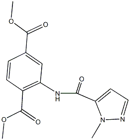 dimethyl 2-{[(1-methyl-1H-pyrazol-5-yl)carbonyl]amino}terephthalate Struktur