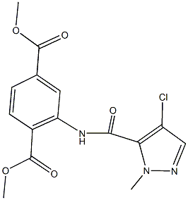 dimethyl 2-{[(4-chloro-1-methyl-1H-pyrazol-5-yl)carbonyl]amino}terephthalate Struktur