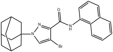 1-(1-adamantyl)-4-bromo-N-(1-naphthyl)-1H-pyrazole-3-carboxamide Struktur