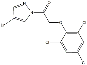 4-bromo-1-[(2,4,6-trichlorophenoxy)acetyl]-1H-pyrazole Struktur