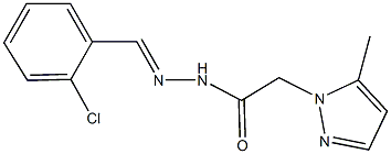 N'-(2-chlorobenzylidene)-2-(5-methyl-1H-pyrazol-1-yl)acetohydrazide Struktur