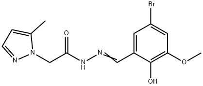 N'-(5-bromo-2-hydroxy-3-methoxybenzylidene)-2-(5-methyl-1H-pyrazol-1-yl)acetohydrazide Struktur