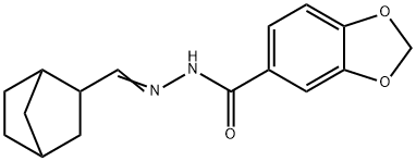 N'-(bicyclo[2.2.1]hept-2-ylmethylene)-1,3-benzodioxole-5-carbohydrazide Struktur