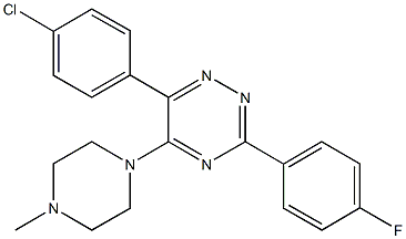 6-(4-chlorophenyl)-3-(4-fluorophenyl)-5-(4-methylpiperazin-1-yl)-1,2,4-triazine Struktur