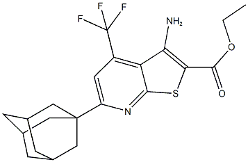 ethyl 6-(1-adamantyl)-3-amino-4-(trifluoromethyl)thieno[2,3-b]pyridine-2-carboxylate Struktur