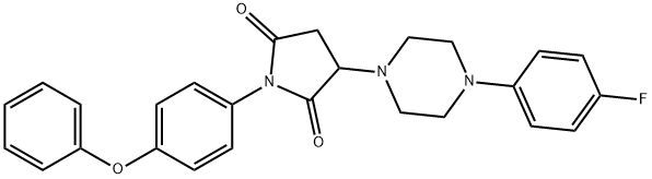 3-[4-(4-fluorophenyl)piperazin-1-yl]-1-(4-phenoxyphenyl)pyrrolidine-2,5-dione Struktur