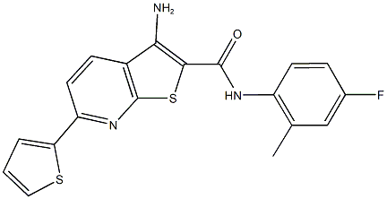 3-amino-N-(4-fluoro-2-methylphenyl)-6-thien-2-ylthieno[2,3-b]pyridine-2-carboxamide Struktur