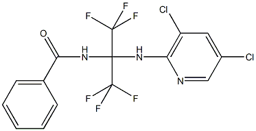 N-[1-[(3,5-dichloro-2-pyridinyl)amino]-2,2,2-trifluoro-1-(trifluoromethyl)ethyl]benzamide Struktur