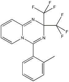 4-(2-methylphenyl)-2,2-bis(trifluoromethyl)-2H-pyrido[1,2-a][1,3,5]triazine Struktur