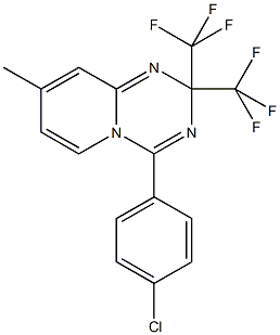 4-(4-chlorophenyl)-8-methyl-2,2-bis(trifluoromethyl)-2H-pyrido[1,2-a][1,3,5]triazine Struktur