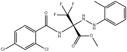 methyl 2-[(2,4-dichlorobenzoyl)amino]-3,3,3-trifluoro-2-[2-(2-methylphenyl)hydrazino]propanoate Struktur