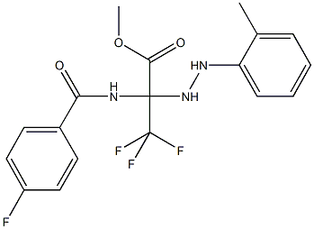 methyl 3,3,3-trifluoro-2-[(4-fluorobenzoyl)amino]-2-[2-(2-methylphenyl)hydrazino]propanoate Struktur