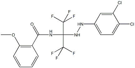 N-[1-[2-(3,4-dichlorophenyl)hydrazino]-2,2,2-trifluoro-1-(trifluoromethyl)ethyl]-2-methoxybenzamide Struktur