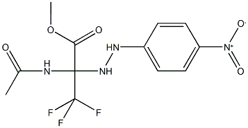 methyl 2-(acetylamino)-3,3,3-trifluoro-2-(2-{4-nitrophenyl}hydrazino)propanoate Struktur