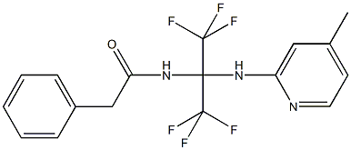 2-phenyl-N-[2,2,2-trifluoro-1-[(4-methyl-2-pyridinyl)amino]-1-(trifluoromethyl)ethyl]acetamide Struktur