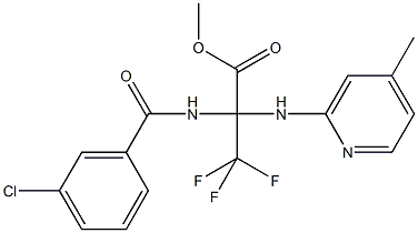 methyl 2-[(3-chlorobenzoyl)amino]-3,3,3-trifluoro-2-[(4-methyl-2-pyridinyl)amino]propanoate Struktur