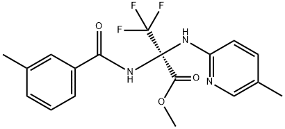 methyl 3,3,3-trifluoro-2-[(3-methylbenzoyl)amino]-2-[(5-methyl-2-pyridinyl)amino]propanoate Struktur