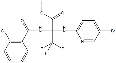 methyl 2-[(5-bromo-2-pyridinyl)amino]-2-[(2-chlorobenzoyl)amino]-3,3,3-trifluoropropanoate Struktur