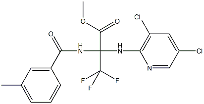 methyl 2-[(3,5-dichloro-2-pyridinyl)amino]-3,3,3-trifluoro-2-[(3-methylbenzoyl)amino]propanoate Struktur