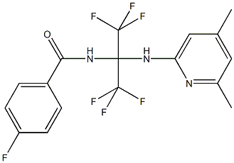 N-[1-[(4,6-dimethyl-2-pyridinyl)amino]-2,2,2-trifluoro-1-(trifluoromethyl)ethyl]-4-fluorobenzamide Struktur