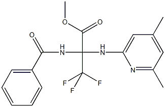 methyl 2-(benzoylamino)-2-[(4,6-dimethylpyridin-2-yl)amino]-3,3,3-trifluoropropanoate Struktur