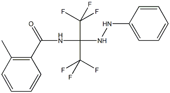 2-methyl-N-[2,2,2-trifluoro-1-(2-phenylhydrazino)-1-(trifluoromethyl)ethyl]benzamide Struktur