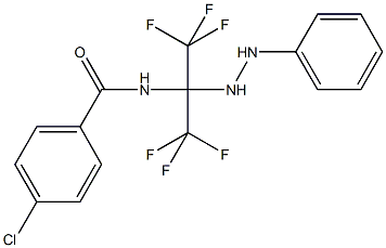 4-chloro-N-[2,2,2-trifluoro-1-(2-phenylhydrazino)-1-(trifluoromethyl)ethyl]benzamide Struktur