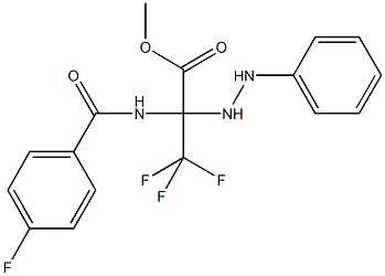 methyl 3,3,3-trifluoro-2-[(4-fluorobenzoyl)amino]-2-(2-phenylhydrazino)propanoate Struktur