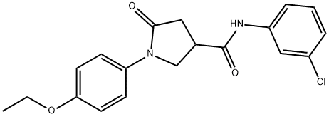 N-(3-chlorophenyl)-1-(4-ethoxyphenyl)-5-oxo-3-pyrrolidinecarboxamide Struktur