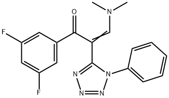 1-(3,5-difluorophenyl)-3-(dimethylamino)-2-(1-phenyl-1H-tetraazol-5-yl)-2-propen-1-one Struktur