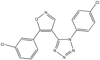 1-(4-chlorophenyl)-5-[5-(3-chlorophenyl)isoxazol-4-yl]-1H-tetraazole Struktur