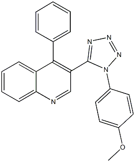 3-{1-[4-(methyloxy)phenyl]-1H-tetraazol-5-yl}-4-phenylquinoline Struktur