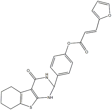 4-(4-oxo-1,2,3,4,5,6,7,8-octahydro[1]benzothieno[2,3-d]pyrimidin-2-yl)phenyl 3-(2-furyl)acrylate Struktur