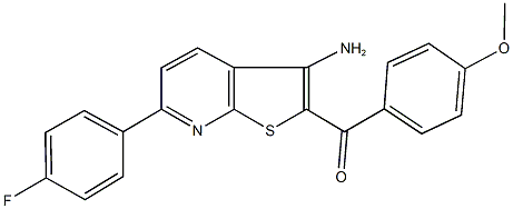 [3-amino-6-(4-fluorophenyl)thieno[2,3-b]pyridin-2-yl](4-methoxyphenyl)methanone Struktur