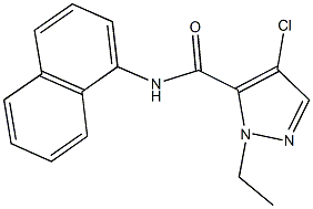 4-chloro-1-ethyl-N-(1-naphthyl)-1H-pyrazole-5-carboxamide Struktur