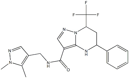 N-[(1,5-dimethyl-1H-pyrazol-4-yl)methyl]-5-phenyl-7-(trifluoromethyl)-4,5,6,7-tetrahydropyrazolo[1,5-a]pyrimidine-3-carboxamide Struktur