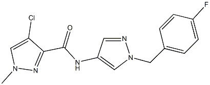 4-chloro-N-[1-(4-fluorobenzyl)-1H-pyrazol-4-yl]-1-methyl-1H-pyrazole-3-carboxamide Struktur