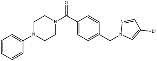 1-{4-[(4-bromo-1H-pyrazol-1-yl)methyl]benzoyl}-4-phenylpiperazine Struktur