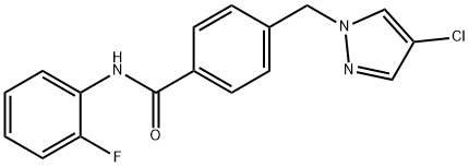 4-[(4-chloro-1H-pyrazol-1-yl)methyl]-N-(2-fluorophenyl)benzamide Struktur