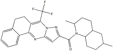 10-[(2,6-dimethyloctahydro-1(2H)-quinolinyl)carbonyl]-7-(trifluoromethyl)-5,6-dihydrobenzo[h]pyrazolo[5,1-b]quinazoline Struktur